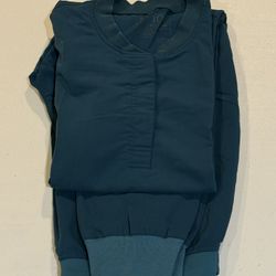 Figs Caribbean Blue Medium Petite Zamora Jogger with Medium Top