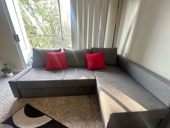 IKEA FRIHETEN Sleeper Sectional Sofa with Storage - Dark Grey
