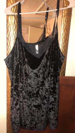 Plus size black velvet top