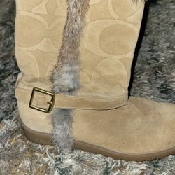 Coach Signature Deeann  Suede Boots