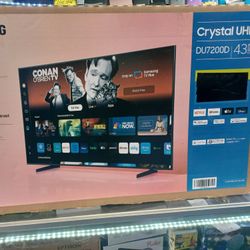 43" Screen Led Smart 4k By Samsung Crystal Ultra HDTV.  1 Year Warranty 