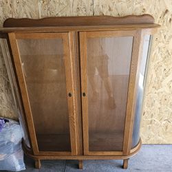 Oak Curio Cabinet 
