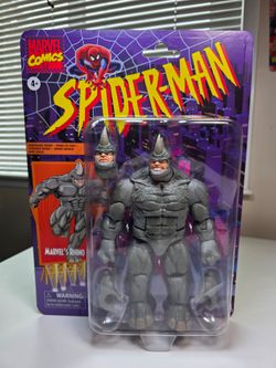 Marvel Legends Retro Rhino Deluxe Figure Spider-Man Vintage Card Hasbro NEW
