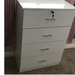 Dresser, Chest, Organizer, White W Lock