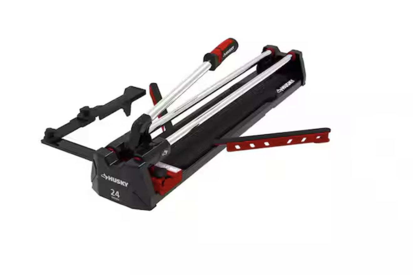 Husky 24 in. Tile Cutter with Tungsten Carbide Blade and Adjustable Gauge