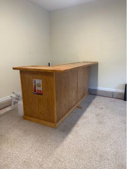 Wooden Home Bar Counter L-Shape