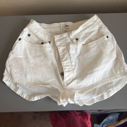 White Denim Shorts Size 28