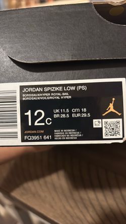 Jordan Spizike Low Kids Size 12c