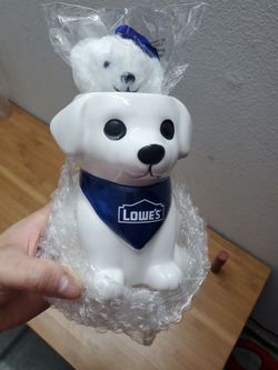 Lowe's puppy dog planter + keychain succulent ceramic holder stuffed animal