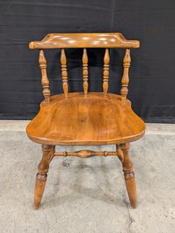 Traditional Hardwood Saddle Seat Armchair