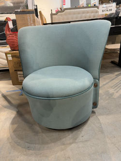 29”Modern Swivel Accent Chair – Light Green Upholstered Barrel Chair