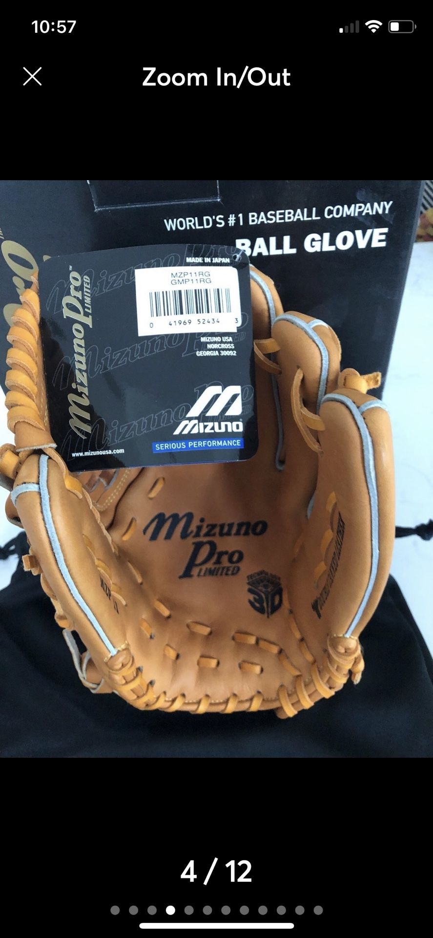 Brand New With Tags Adult Baseball Glove 1999 Muzuno Pro Limited Edition Rare Brand New in Box MZP11RG/GMP
