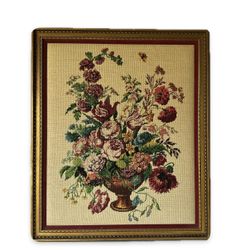 Flower Bouquet Needlework Wall Art - Large - Vintage 