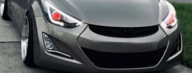 VLAND LED Headlights w/ Red Demon Eyes Fit For Hyundai Elantra 2011-2016