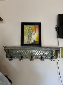 Boho Chic shelf with hooks