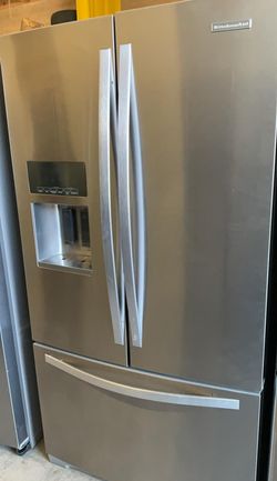 Kitchen Aid French Door Silver Refrigerator Fridge
