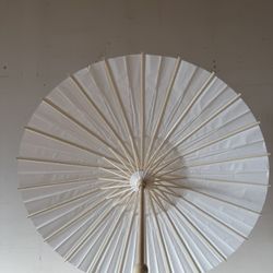 White Paper Bamboo Parasols For Wedding (23”, 28ct)