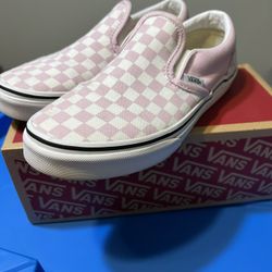 Light Pink Checkerboard Vans