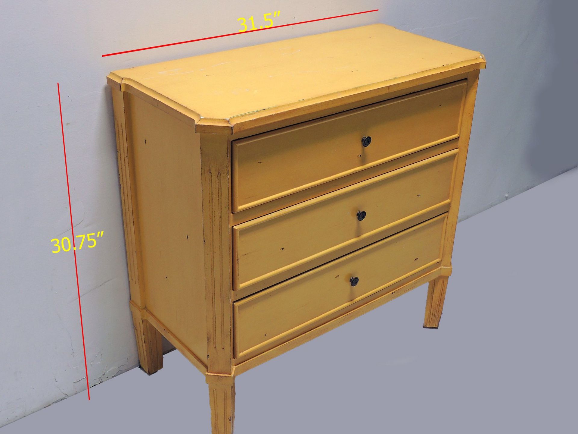 Black Friday is Here! - Yellow Rustic 3-Drawer Chest