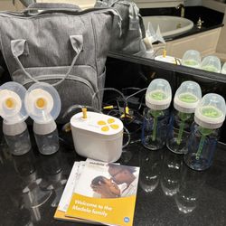 Breast Pump, Glass Baby Bottles and Bag