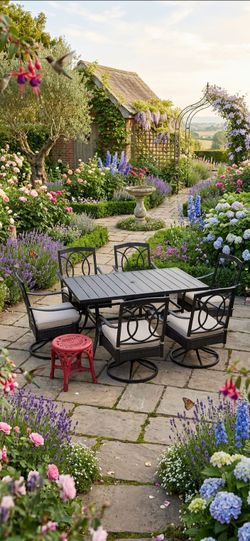 7 PCS durable wrought iron sets    6 swevil and table with cusions