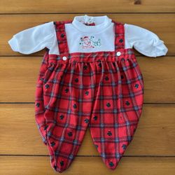 4 Piece Vintage Christmas Onesies With Bib
