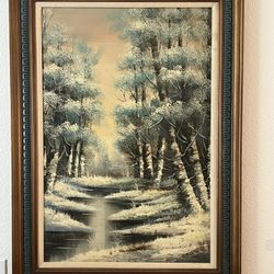 Oil Painting On Canvas Of Forest And Trees Landscape