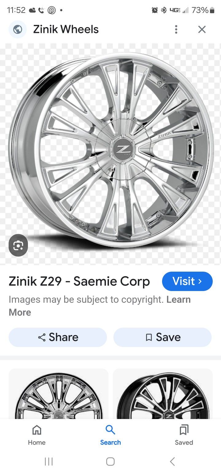 22 inch Zinik Z29 Chrome Rims 5 Lug Universal