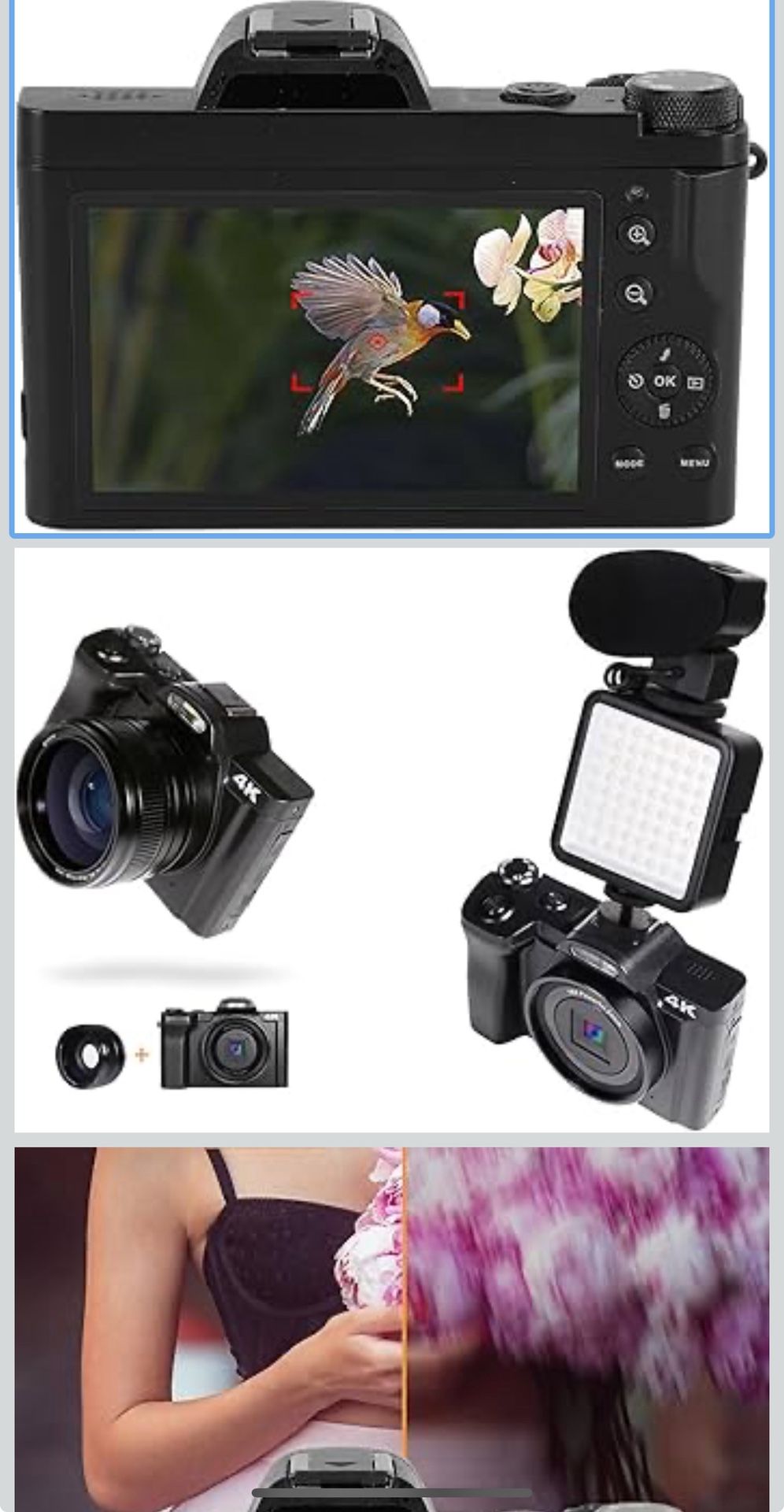 🔥Brand new🔥 5K Digital Camera, 48MP Digital Video Camera with 3.5in Display, 16X Digital Zoom Digital Point and Shoot Camera Support as a Webcam for