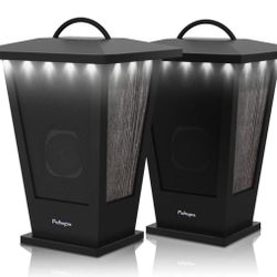 2 Wireless 20W Speakers Dual Pairing Lantern Indoor/Outdoor with LED Lights