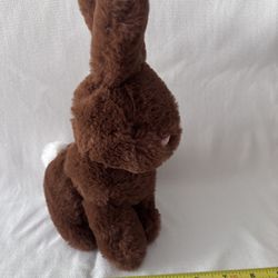 Animal Adventure Easter Bunny Plush Chocolate Brown Pink Nose Soft Cute 10 in