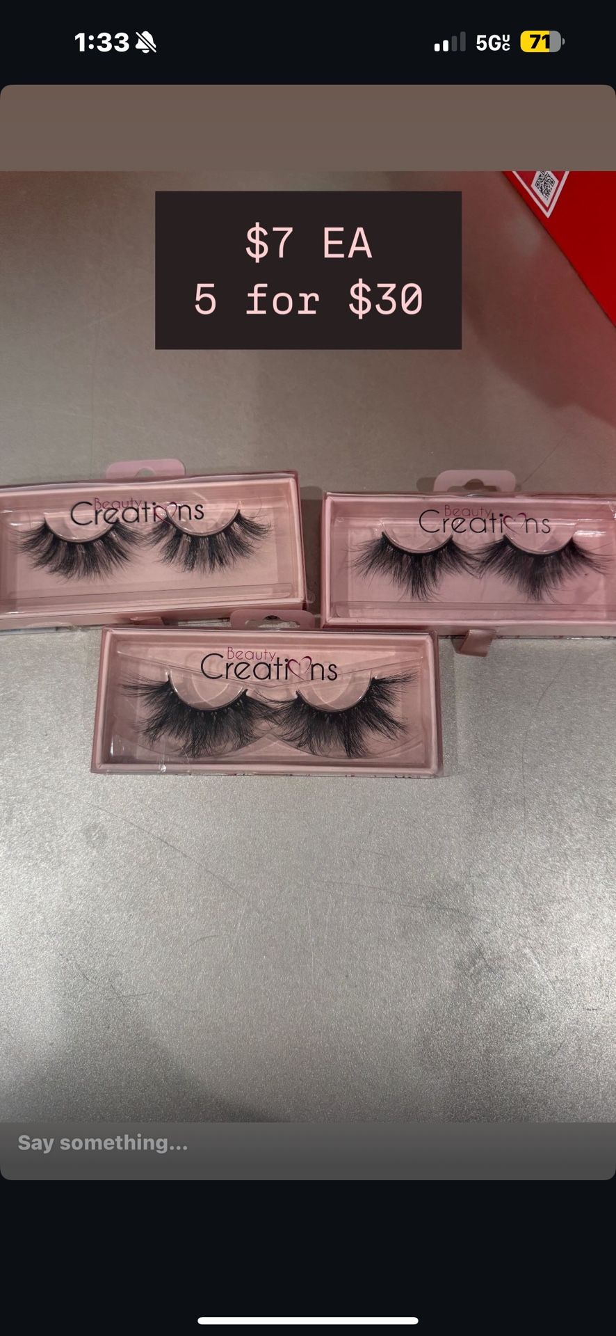 Beauty Creations Fauk Mink Lashes