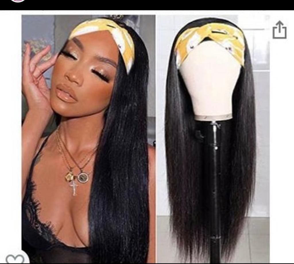 Human Hair 22 Inch Headband Wig 