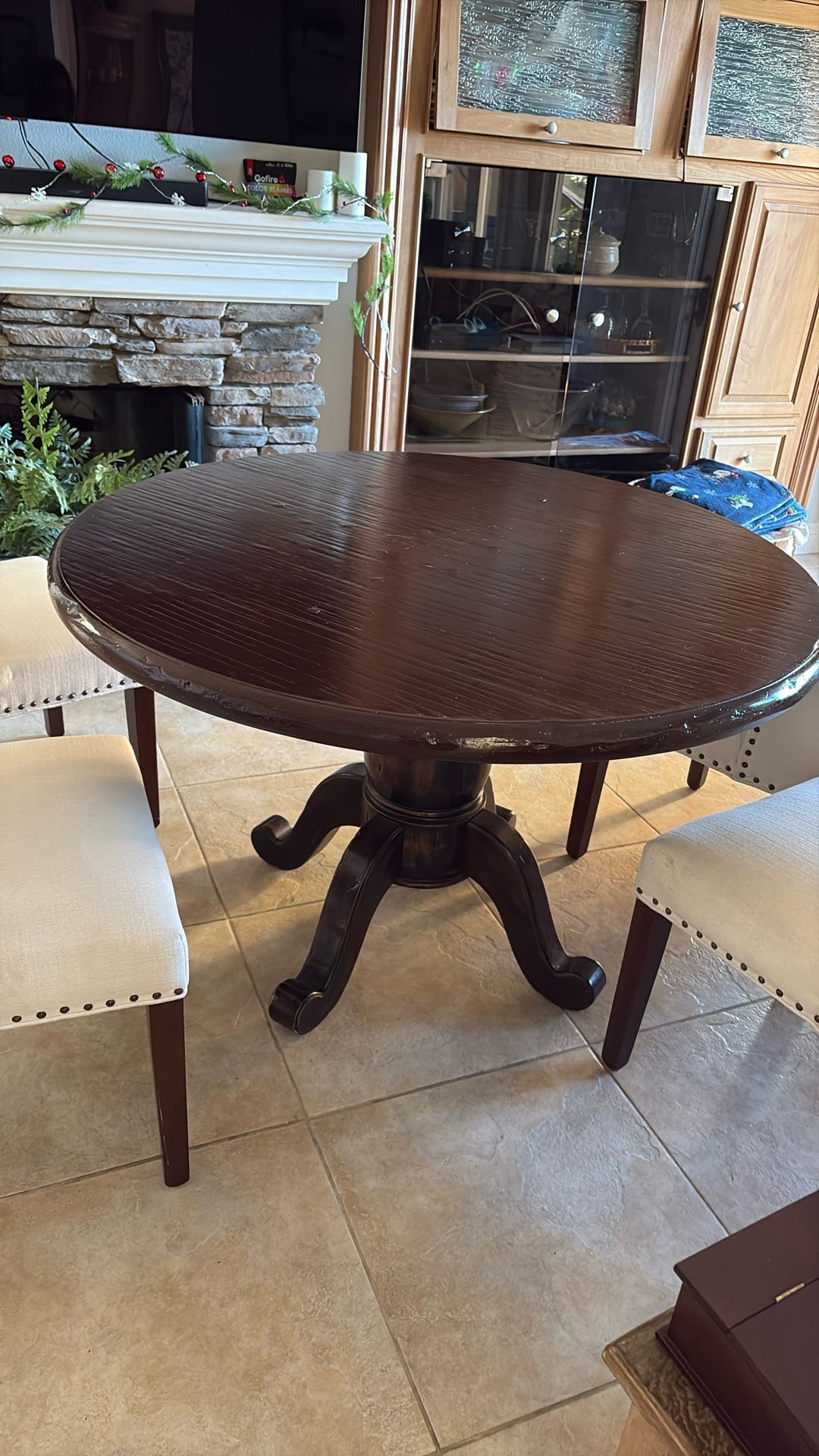Espresso Color Wood Kitchen Table & Chairs