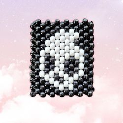 Handmade Black & White Skullcandy Logo Kandi Cuff