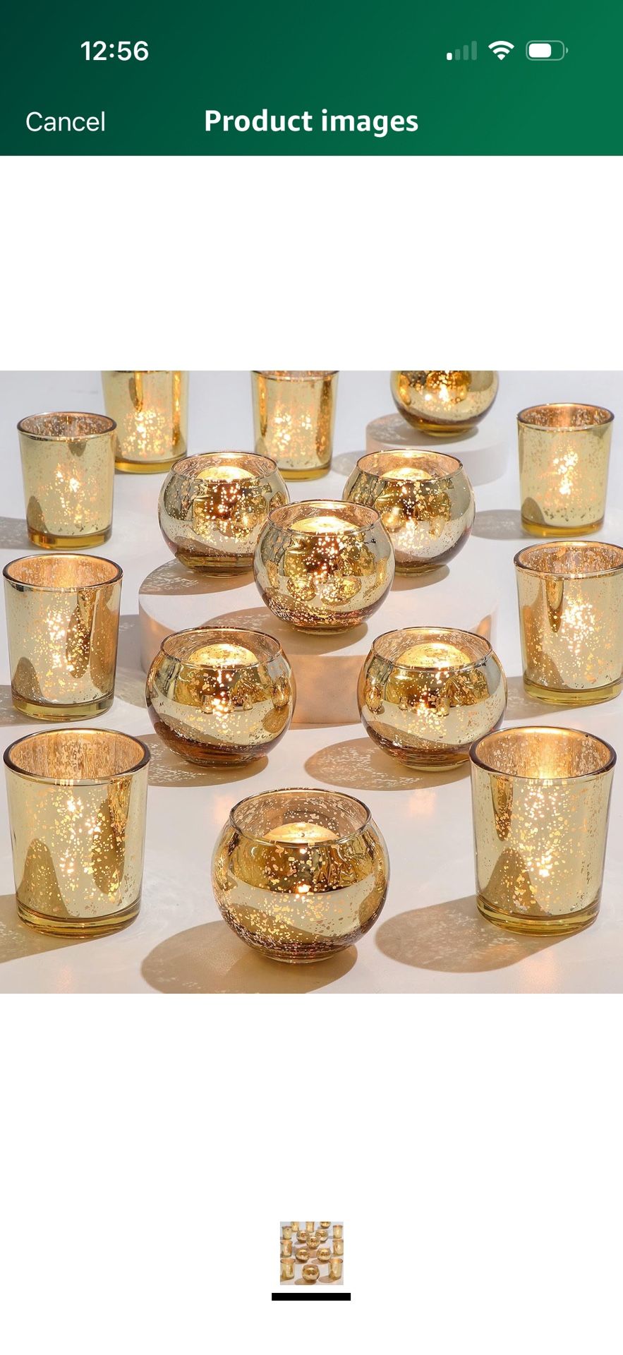 DEVI 24pcs Assorted Gold Votive Candle Holders, Mercury Glass Candle Holder, Diwali Decorations, Gold Wedding Centerpieces for Tables, Bridal Shower P