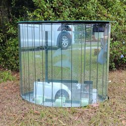 Vintage Mirrored Tiles Etched Dolphins Entry Table