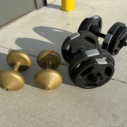 2.5lb & 5lb (black color) and 10 lb (yellow ) dumbbells - all for one money