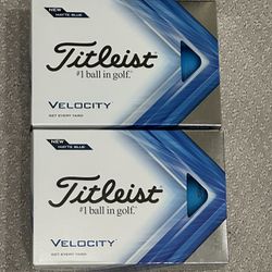 NEW - 2 Dozen Titleist Velocity BLUE Golf Balls - 24 balls