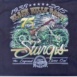 Sturgis Motorcycle Rally Skeleton Cycle Black Vest Fringe Cotton 2015
2X 