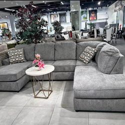 BRAND NEW GREY DOUBLE CHAISE SECTIONAL SAME DAY DELIVERY 