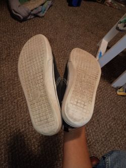 Black and white Vans with blue soles great condition size 6