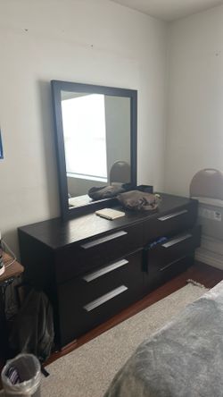 FREE: queen bed with frame and dresser