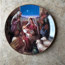 Plato De Decoration De La Natividad De Dios.   