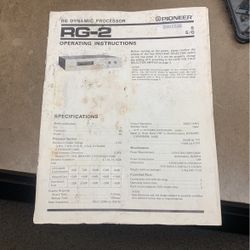 Pioneer RG-2 Owners Manual 