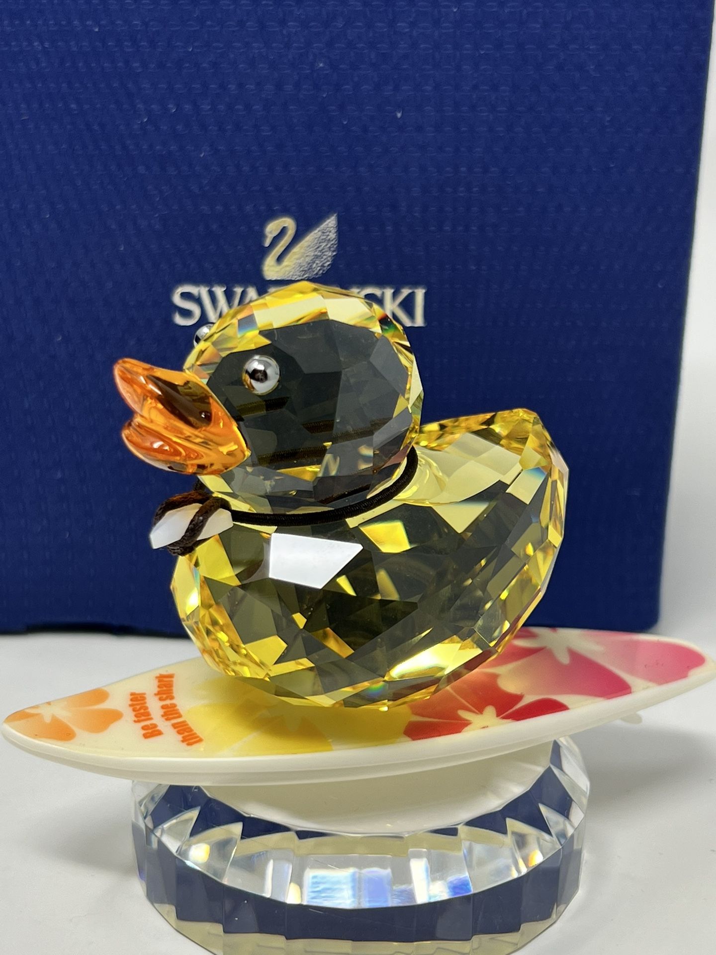 Swarovski Crystal Happy Ducks With Surfboard Figurine for Sale in