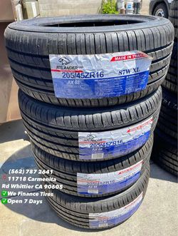 205/45R16 Atlander A/S New Set of Tires Installed and Balanced Set de Llantas Nuevas Instaladas y Balanceadas