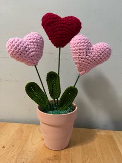 Corazones d crochet