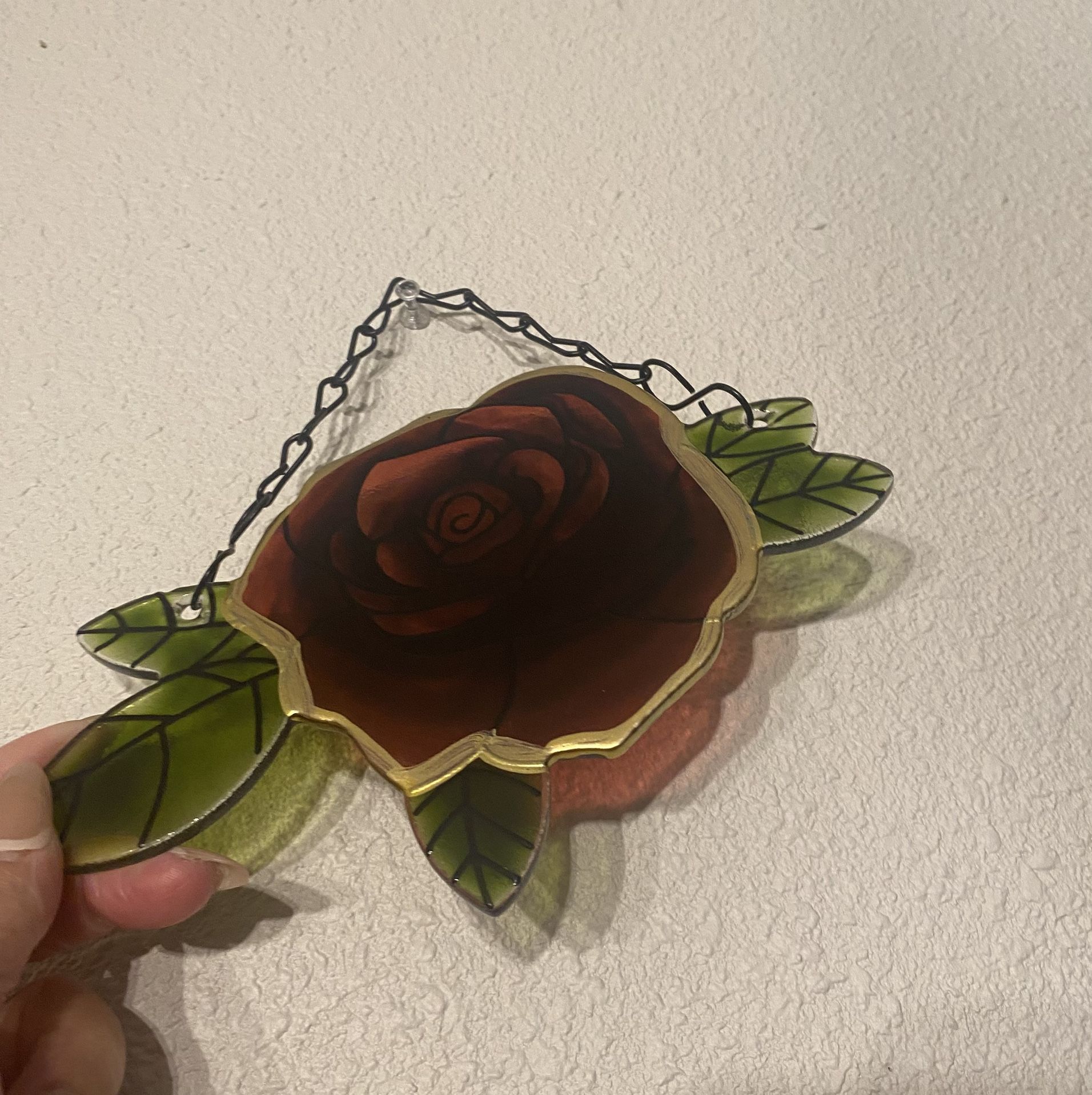 Rose Stained Glass Wall Decor