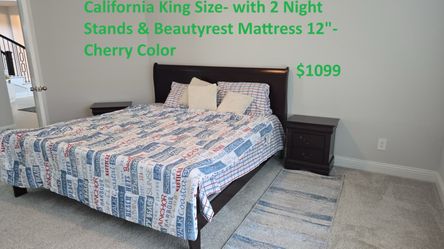 California king Bed (no side table, no mattress)